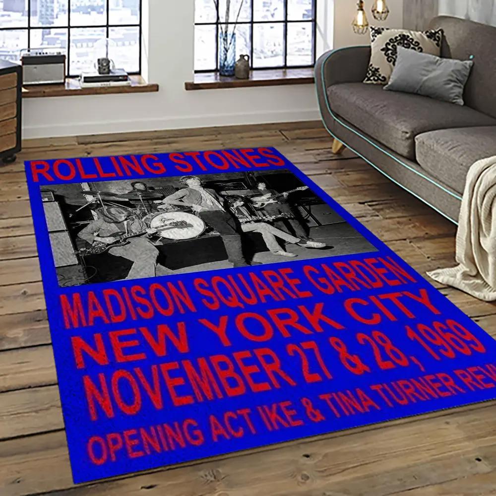 Band the rolling stones music carpet rectangle area rug for living room bedroom decor trs08 Rectangle Rug