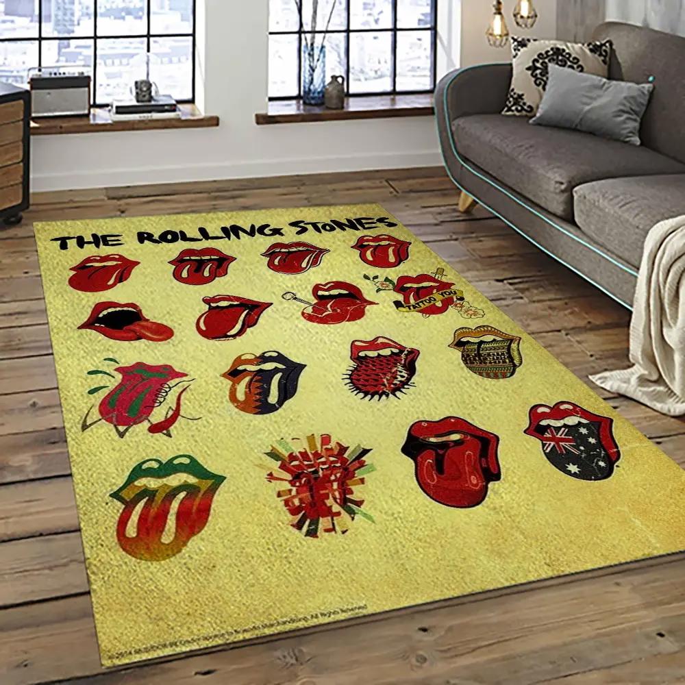 Band the rolling stones music carpet rectangle area rug for living room bedroom decor trs61 Rectangle Rug