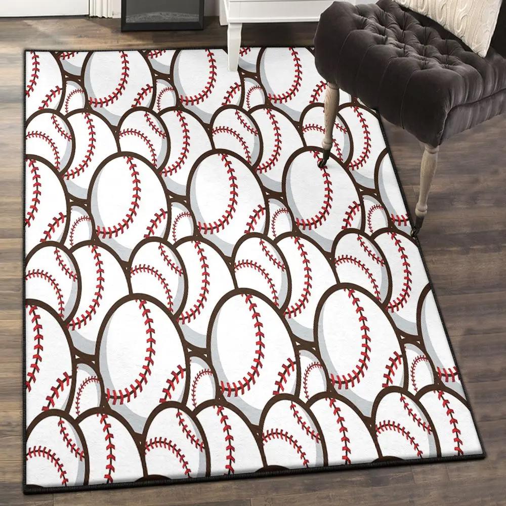 Baseball indoor outdoor rugs, baseball rug Rectangle Rug