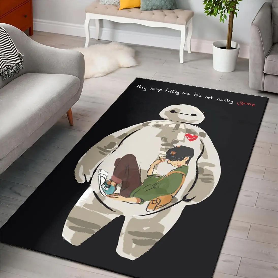 Baymax disney movie style nice gift home decor rectangle area rug living room rug home decor Rectangle Rug