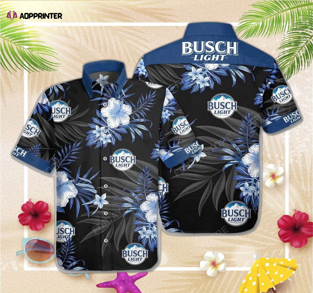 Beer busch light hibiscus flower pattern hawaiian shirt for men women Hawaii Shirt