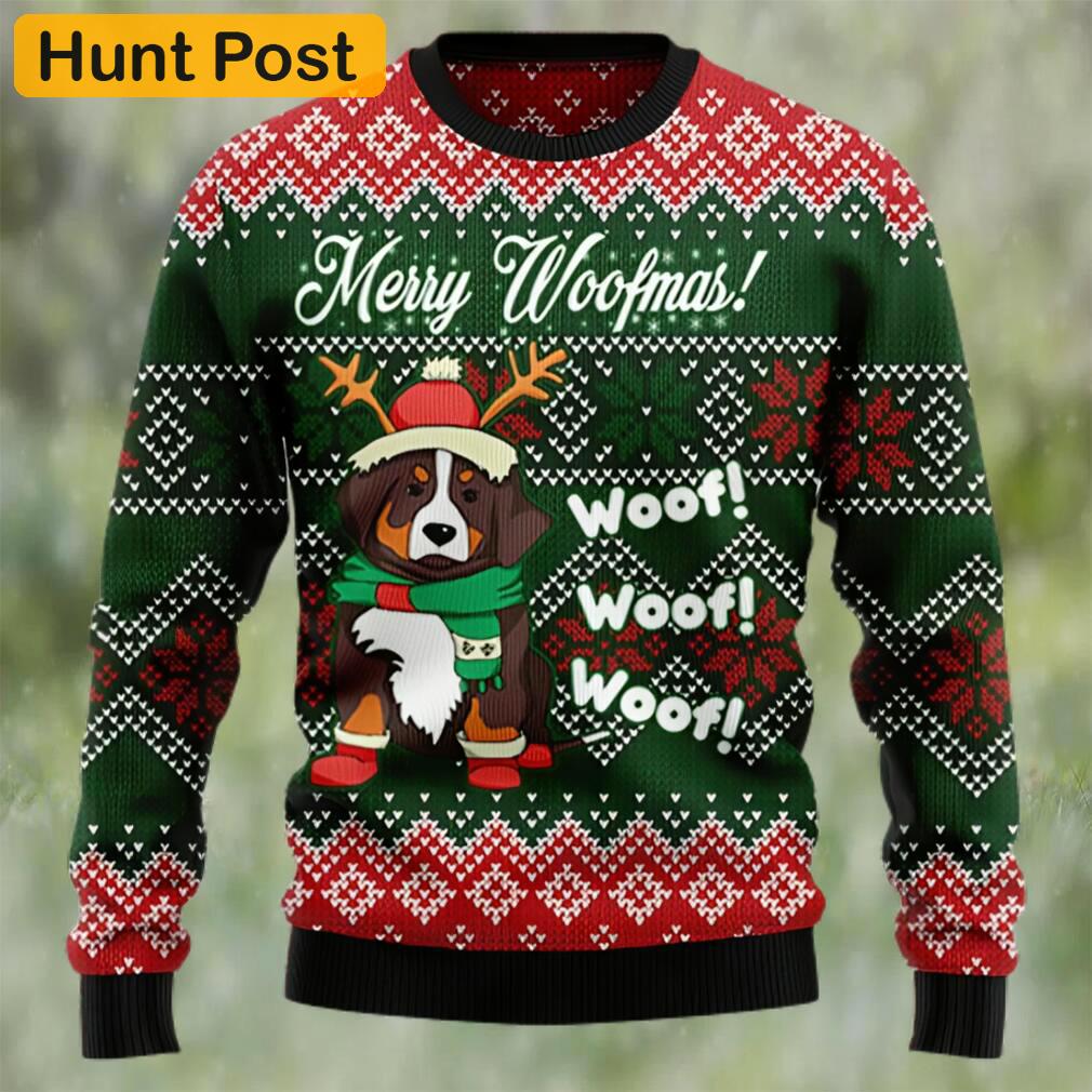 Bernese mountain dog woofmas ugly christmas sweater Christmas Ugly Sweater