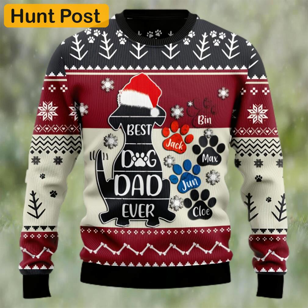 Best dog dad ever ugly christmas sweater Christmas Ugly Sweater