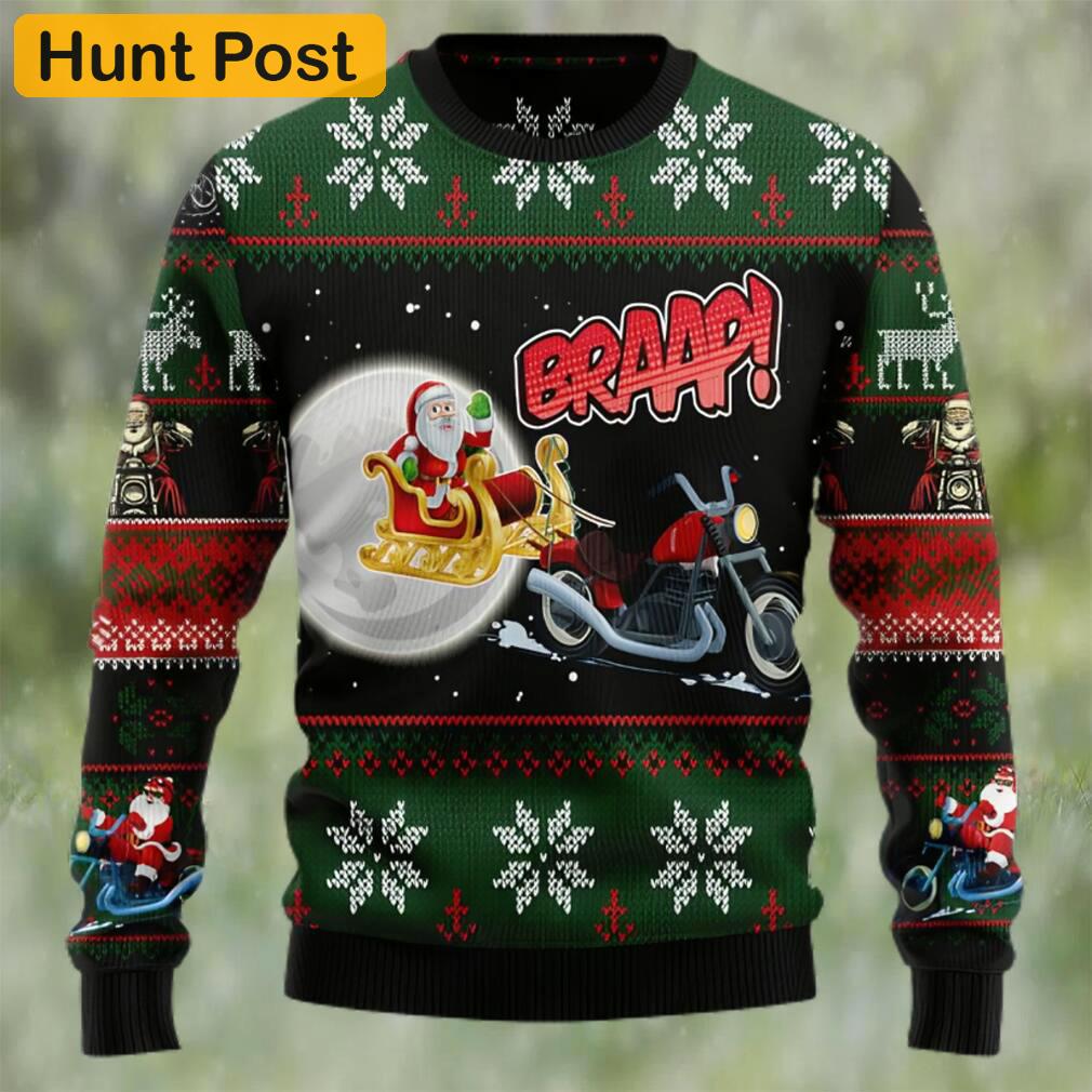 Biker santa xmas ugly christmas sweater Christmas Ugly Sweater