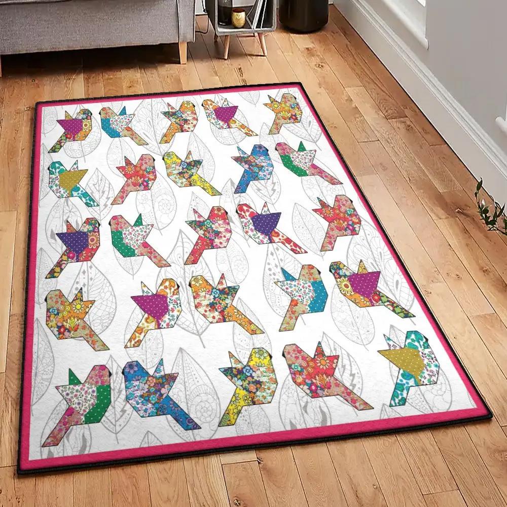 Bird area rugs for living room, bird rug Rectangle Rug