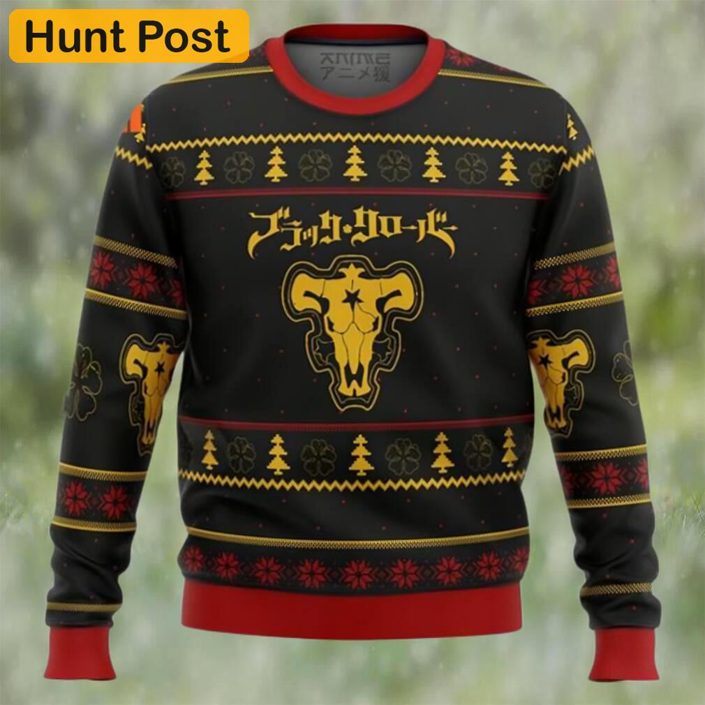 Black clover bulls ugly christmas sweater Christmas Ugly Sweater