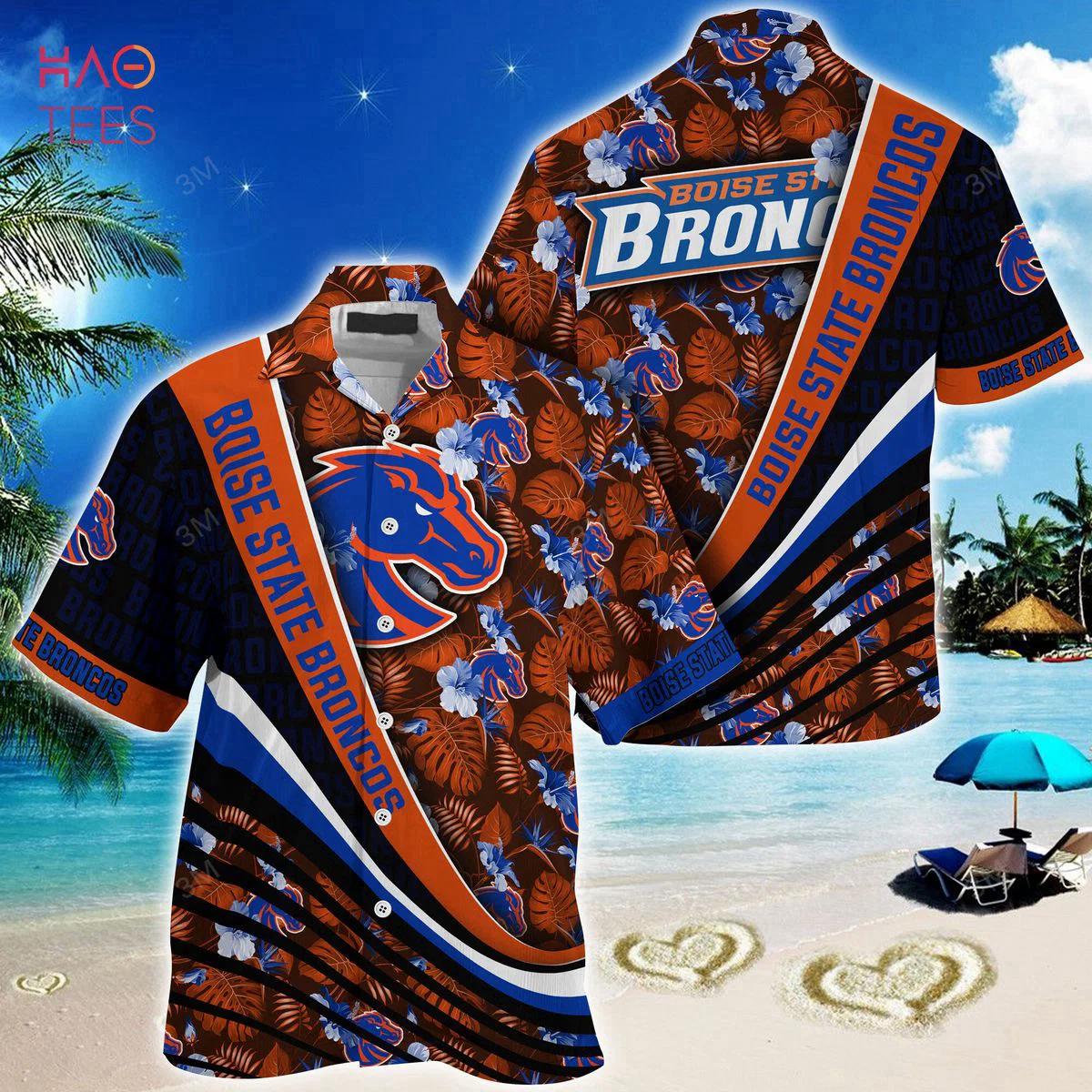Boise state broncos summer hawaiian shirt, with tropical flower fan made 2023 Hawaii Shirt