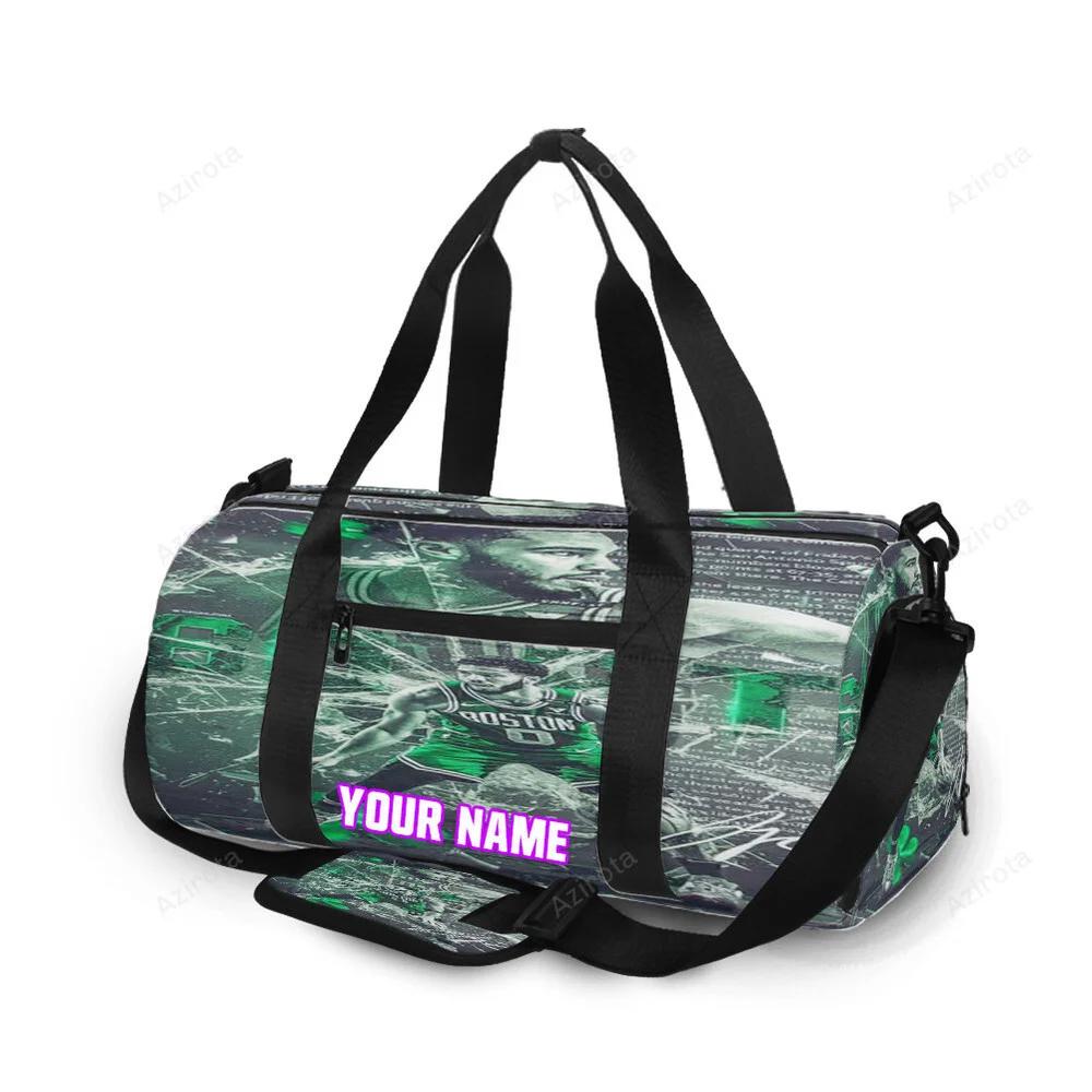 Boston celtics jayson tatum crack glass personalized name travel bag gym bag 665 Travel Bag