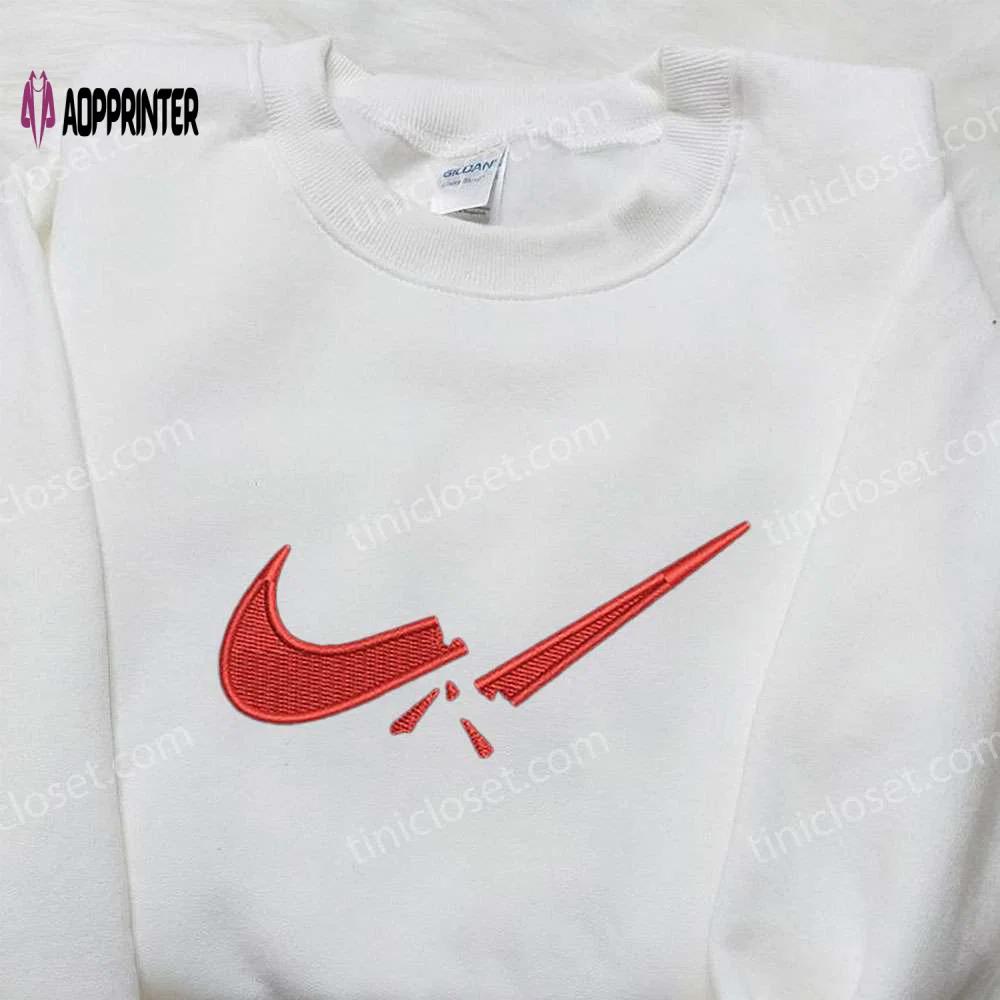 Broken x nike swoosh embroidered sweatshirt & shirt: best birthday gift ideas Embroidered Shirt