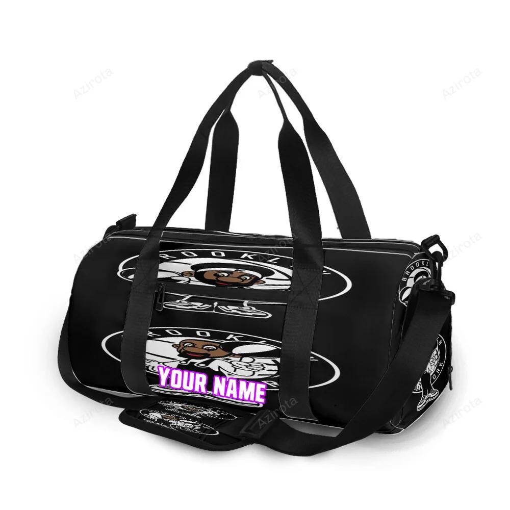 Brooklyn nets kevin durant kyrie irving cartoon personalized name travel bag gym bag 1935 Travel Bag