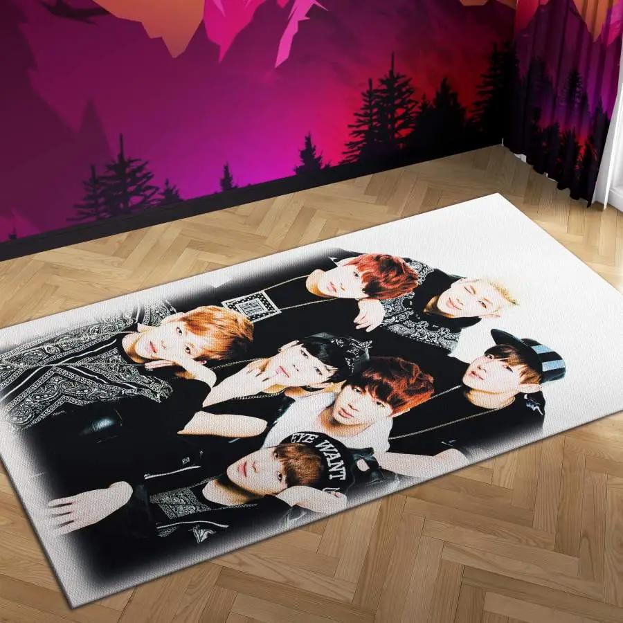 Bts kpop idol area rug living room rug home decor football home decor Rectangle Rug