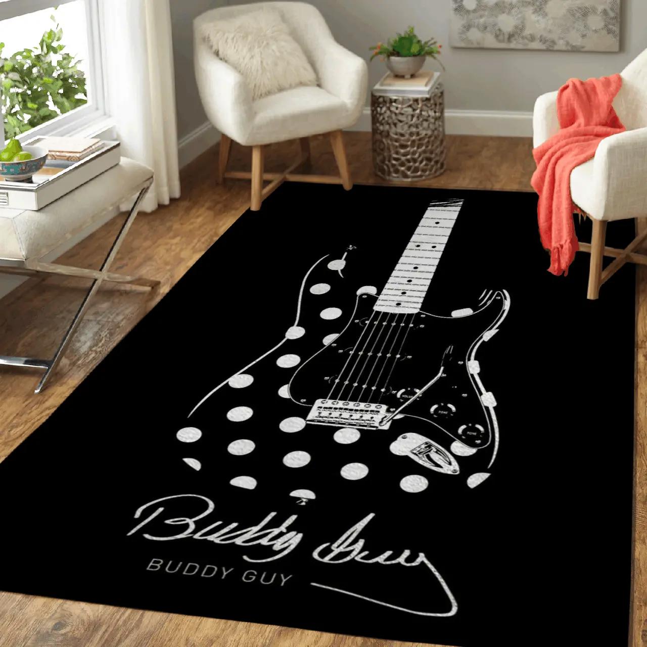 Buddy guy guitars music art for fans area rug living room carpet rug regtangle carpet floor decor home decor Rectangle Rug