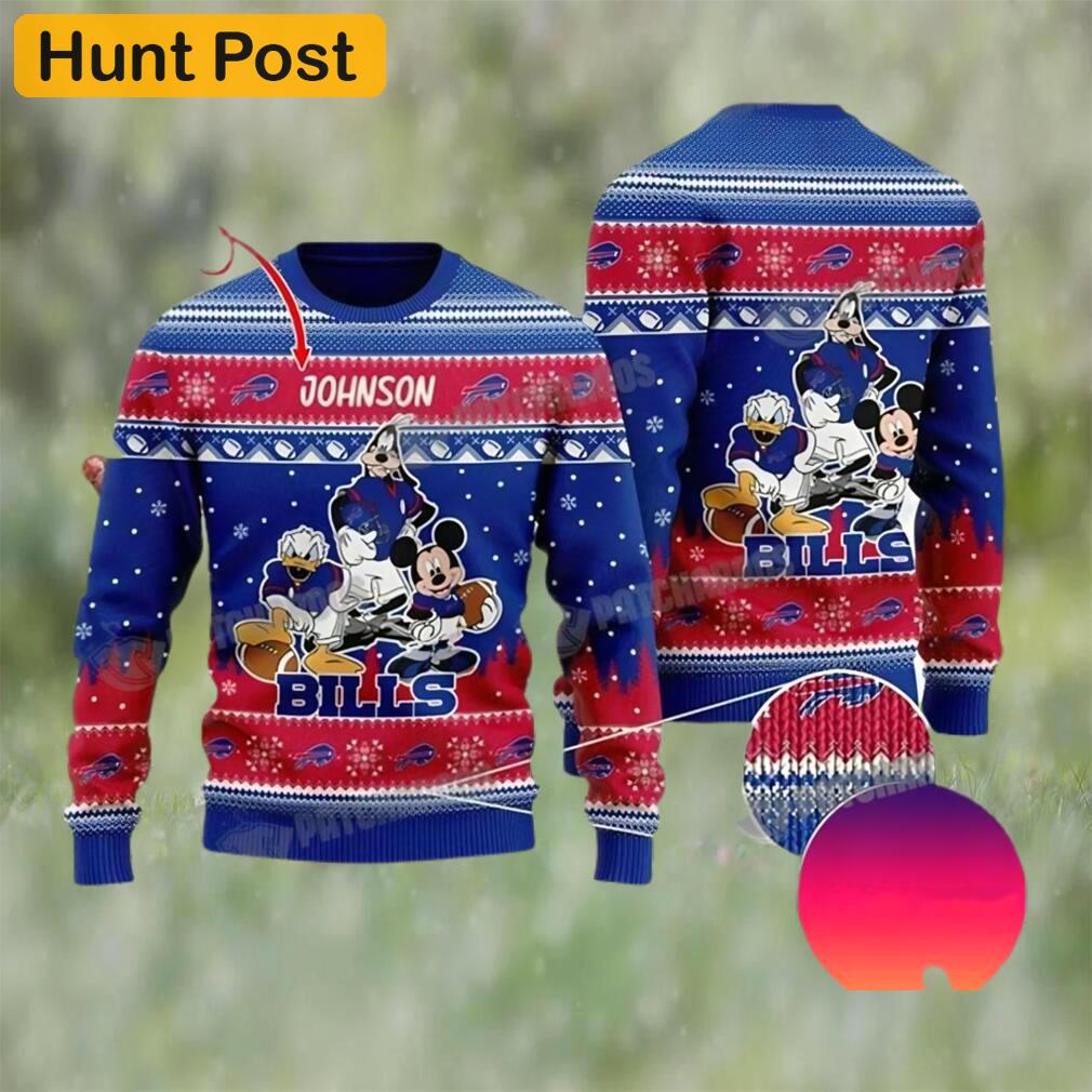Buffalo bills disney mickey mouse personalized christmas ugly sweater gift for fan Christmas Ugly Sweater
