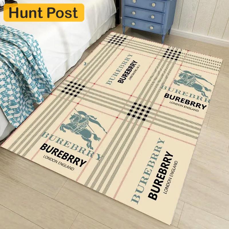 Burberry logo type 1043. Upgrade Your Living Room with Luxury Home Decor: Area Carpets, Floor Decor, Door Mats, and Hot Gift Items with style a High-End Fashion Brand Rectangle Rug