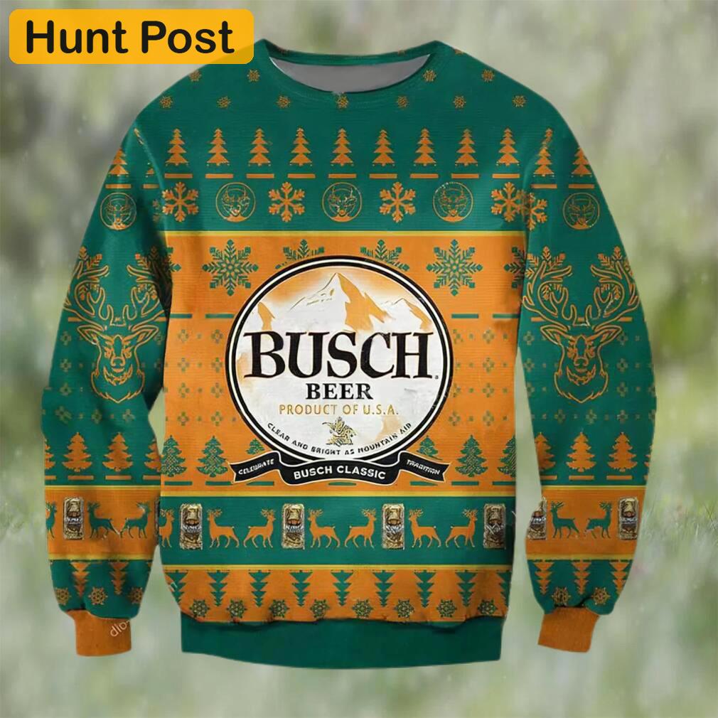 Busch classic beer product of usa ugly christmas sweater, faux wool sweater, gifts for beer lovers, international beer day, best christmas gifts for 2022 ? prinvity Christmas Ugly Sweater