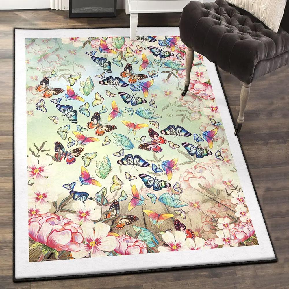 Butterfly cool rugs, butterfly rug Rectangle Rug
