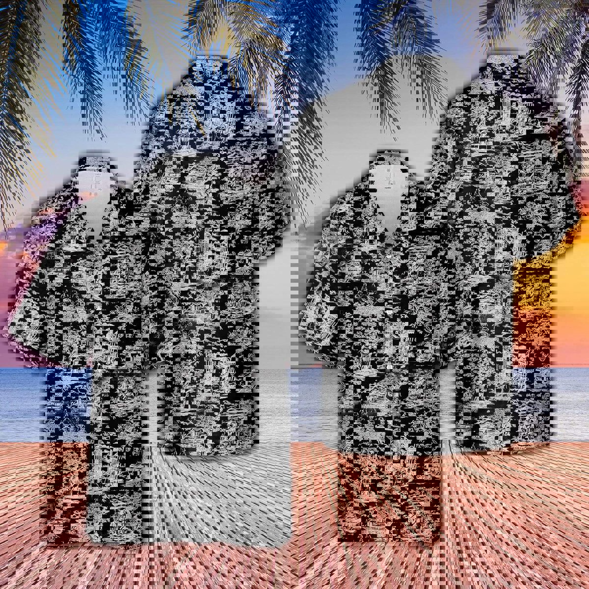 Bw haunted mansion hawaiian aloha shirt Hawaii Shirt Shorts & Flip Flops