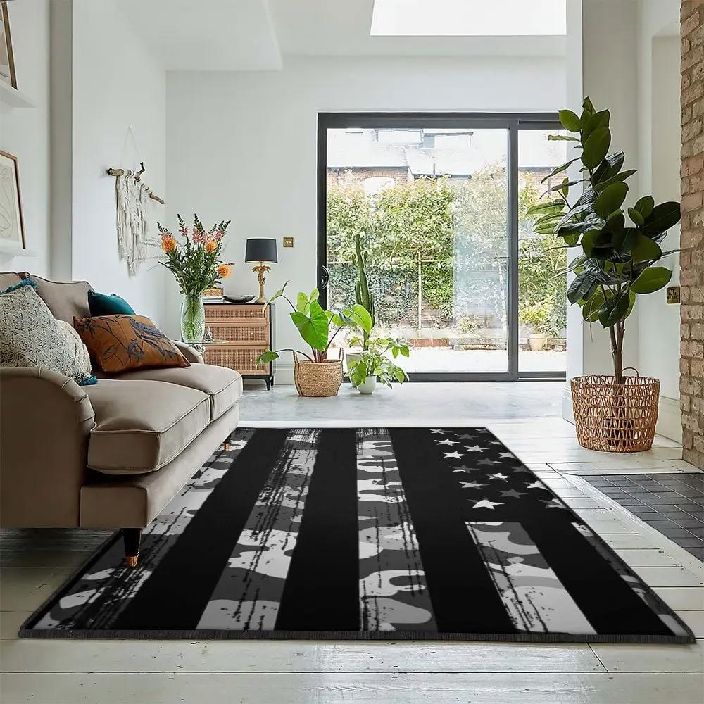 Camouflage cool rugs, grey camouflage american flag rug Rectangle Rug
