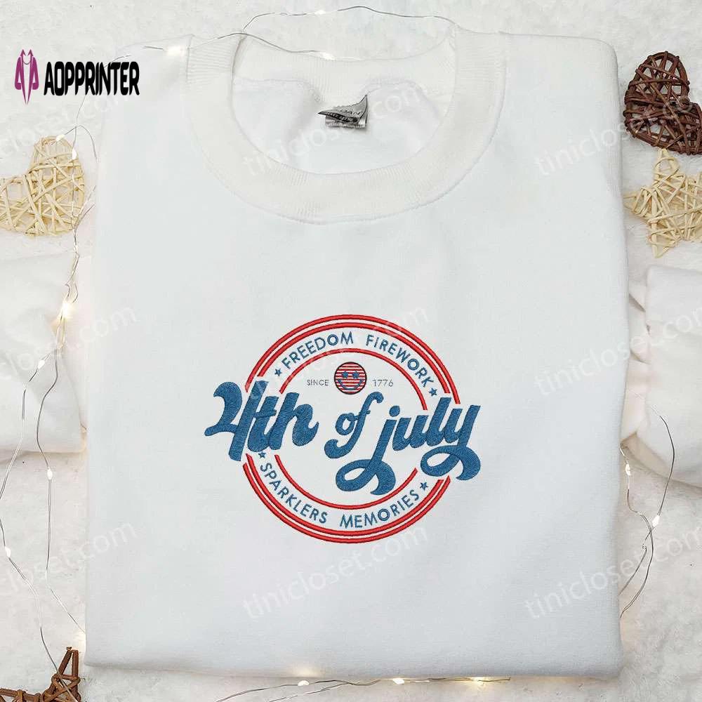 Celebrate with style: 4th of july embroidered shirt – best patriotic shirts & national day gifts Embroidered Shirt