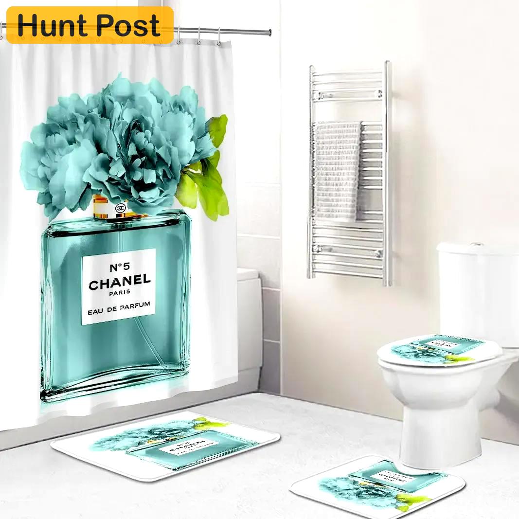 Chanel bathroom set bath mat luxury fashion brand hypebeast home decor Bathroom Set