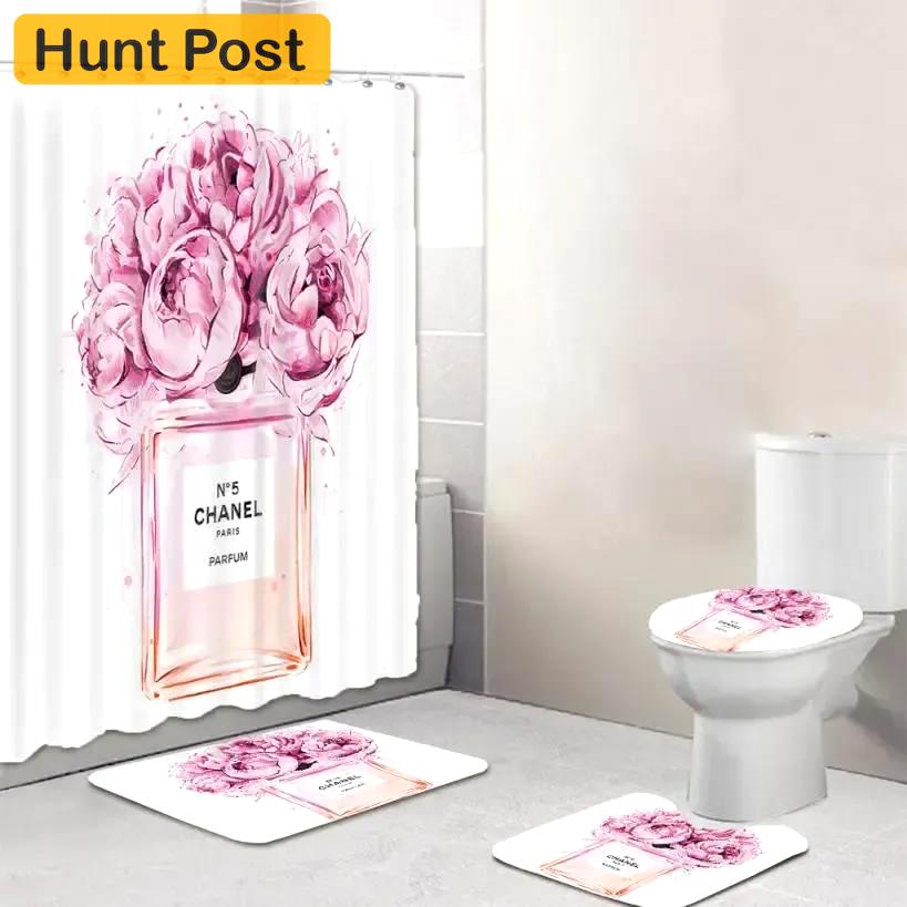 Chanel bathroom set luxury fashion brand bath mat hypebeast home decor Bathroom Set