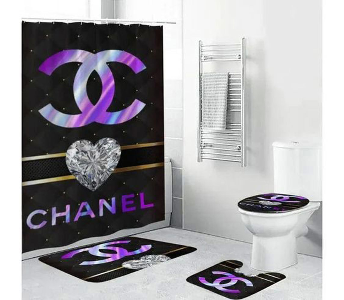 Chanel diamond bathroom set bath mat home decor luxury fashion brand hypebeast Bathroom Set
