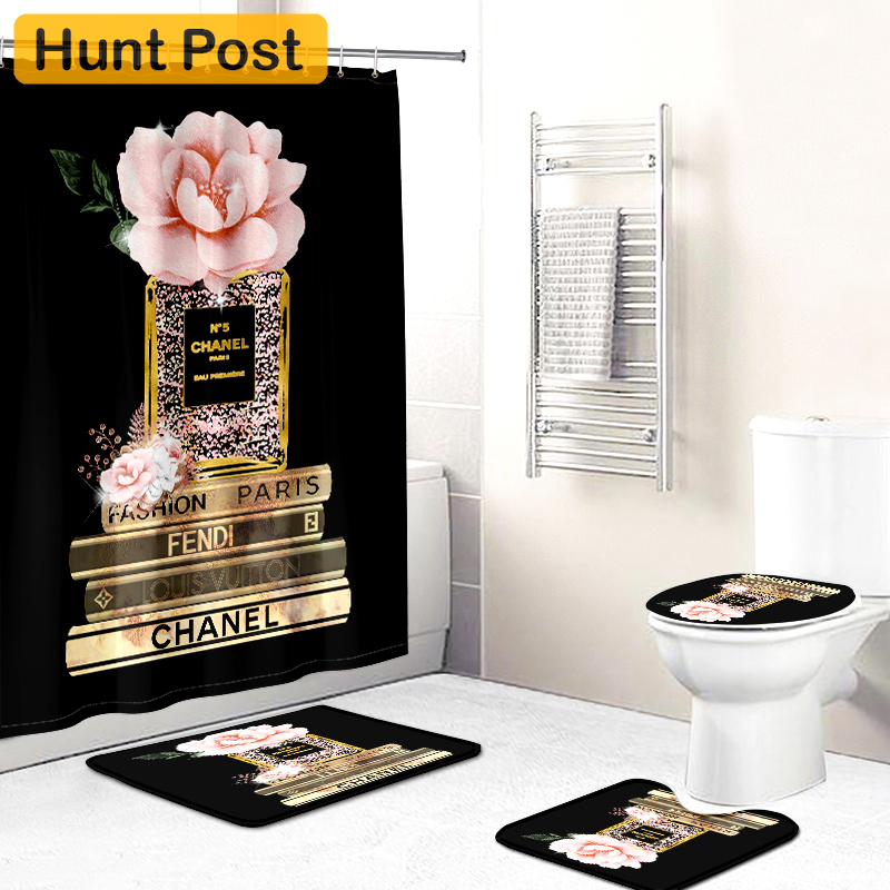 Chanel fendi louis vuitton paris bathroom set home decor luxury fashion brand bath mat hypebeast Bathroom Set