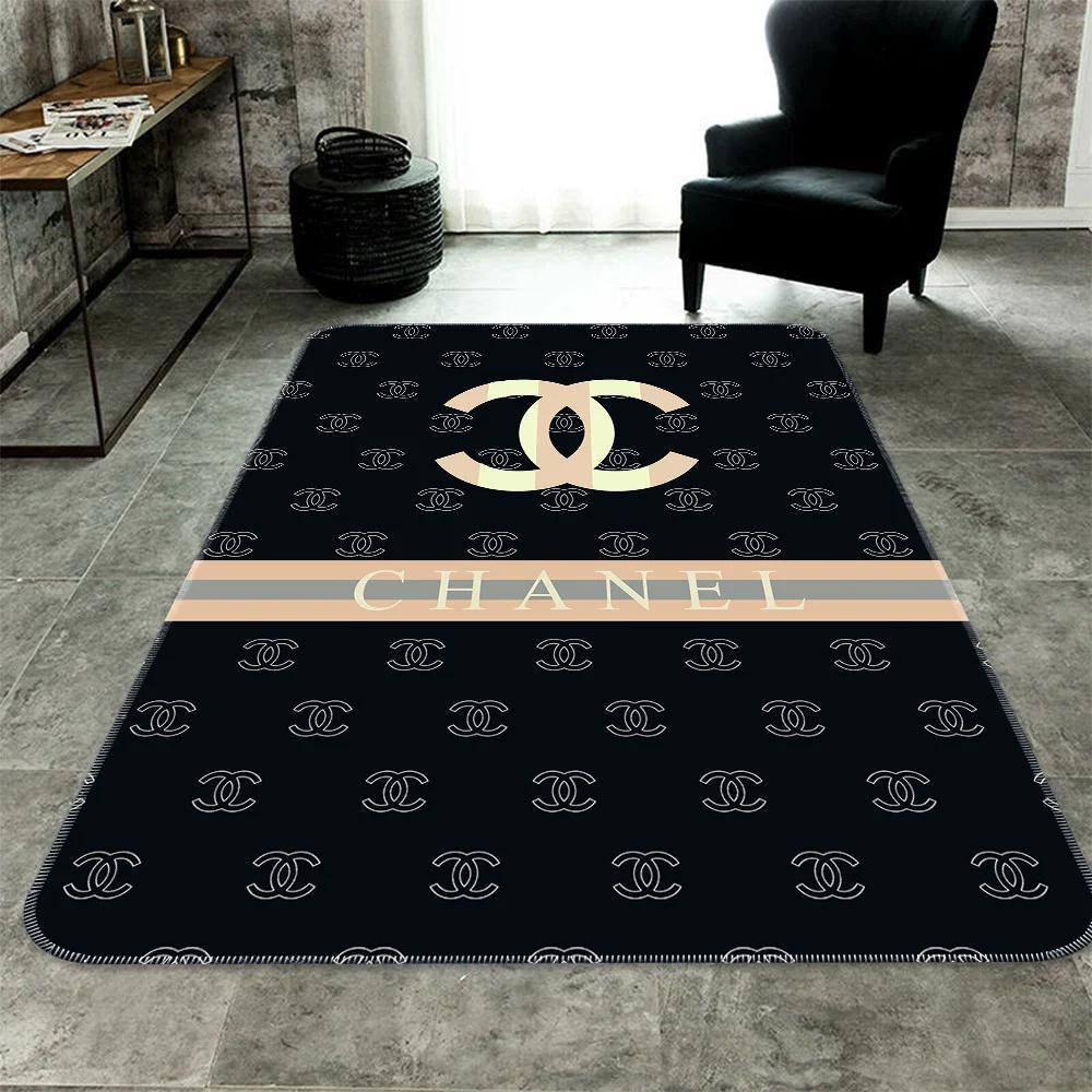 Chanel limited logo type 620. Upgrade Your Living Room with Luxury Home Decor: Area Carpets, Floor Decor, Door Mats, and Hot Gift Items with style a High-End Fashion Brand Rectangle Rug