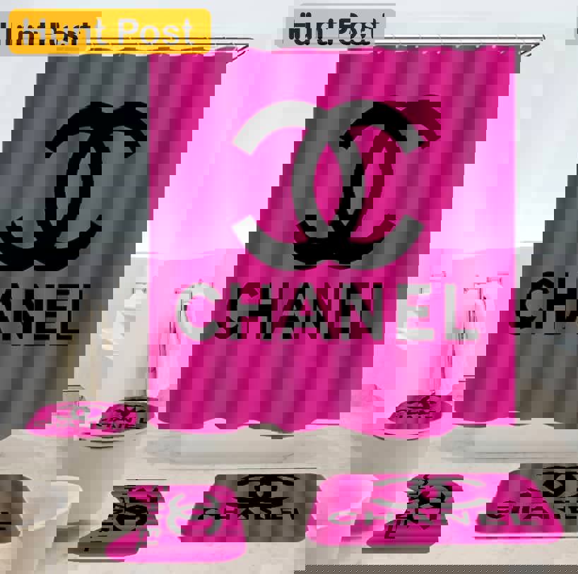 Chanel pink home decor luxury fashion brand bath mat hypebeast bathroom sets Bathroom Set