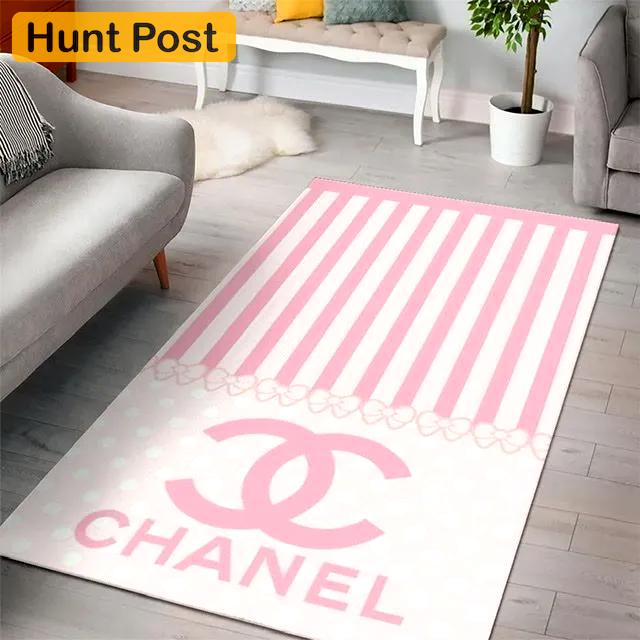 Chanel pinky beauty logo type 523. Upgrade Your Living Room with Luxury Home Decor: Area Carpets, Floor Decor, Door Mats, and Hot Gift Items with style a High-End Fashion Brand Rectangle Rug