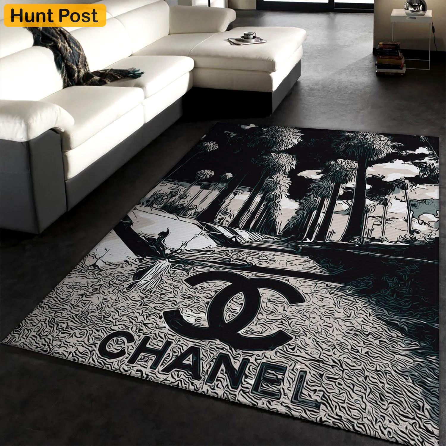 Chanel s logo type 413. Upgrade Your Living Room with Luxury Home Decor: Area Carpets, Floor Decor, Door Mats, and Hot Gift Items with style a High-End Fashion Brand Rectangle Rug