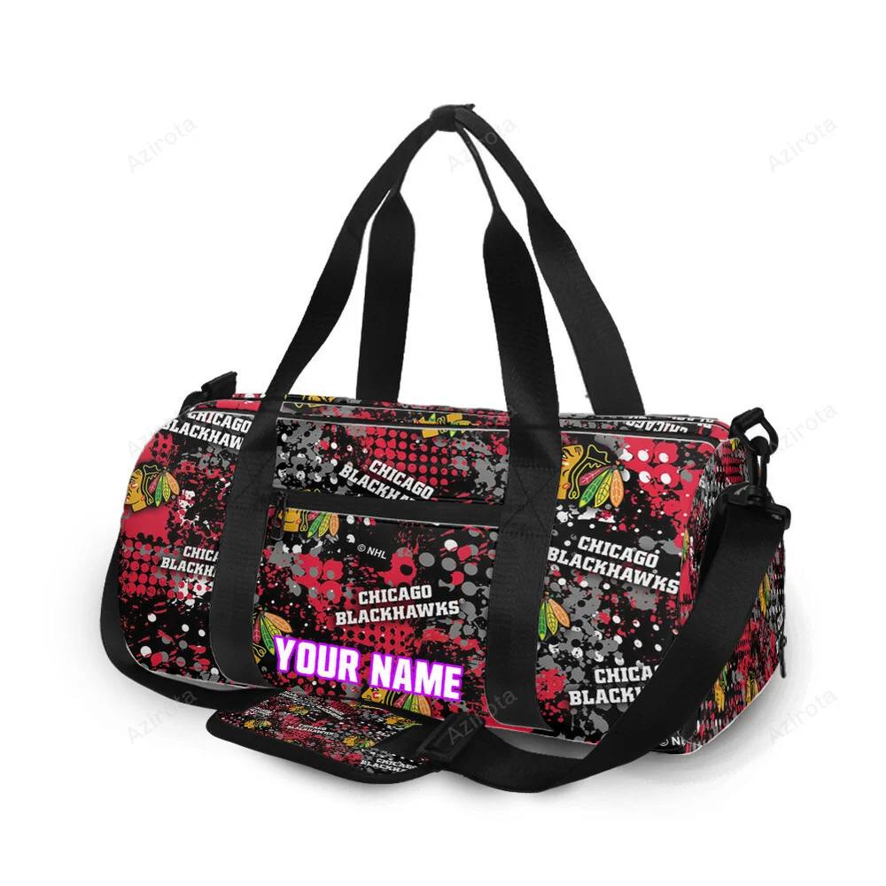 Chicago blackhawks symbol5 personalized name travel bag gym bag 1894 Travel Bag