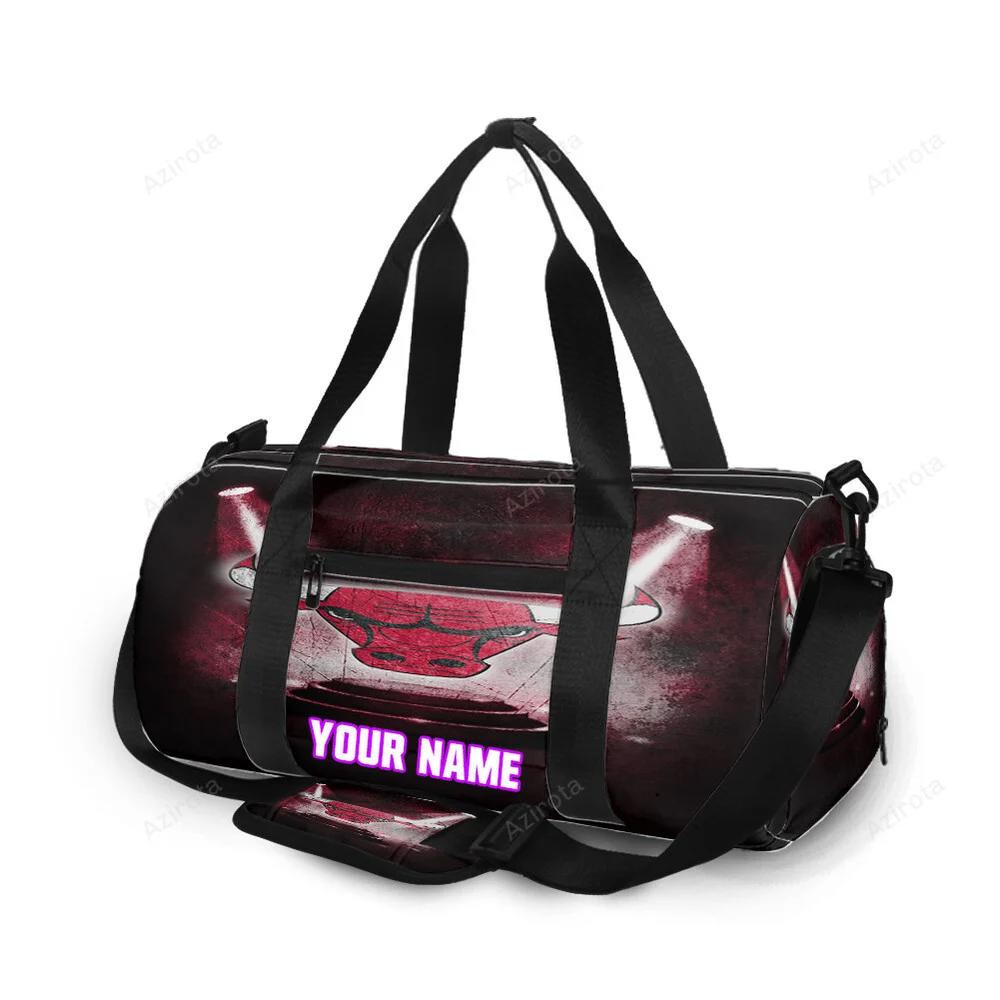 Chicago bulls emblem v35 personalized name travel bag gym bag 295 Travel Bag