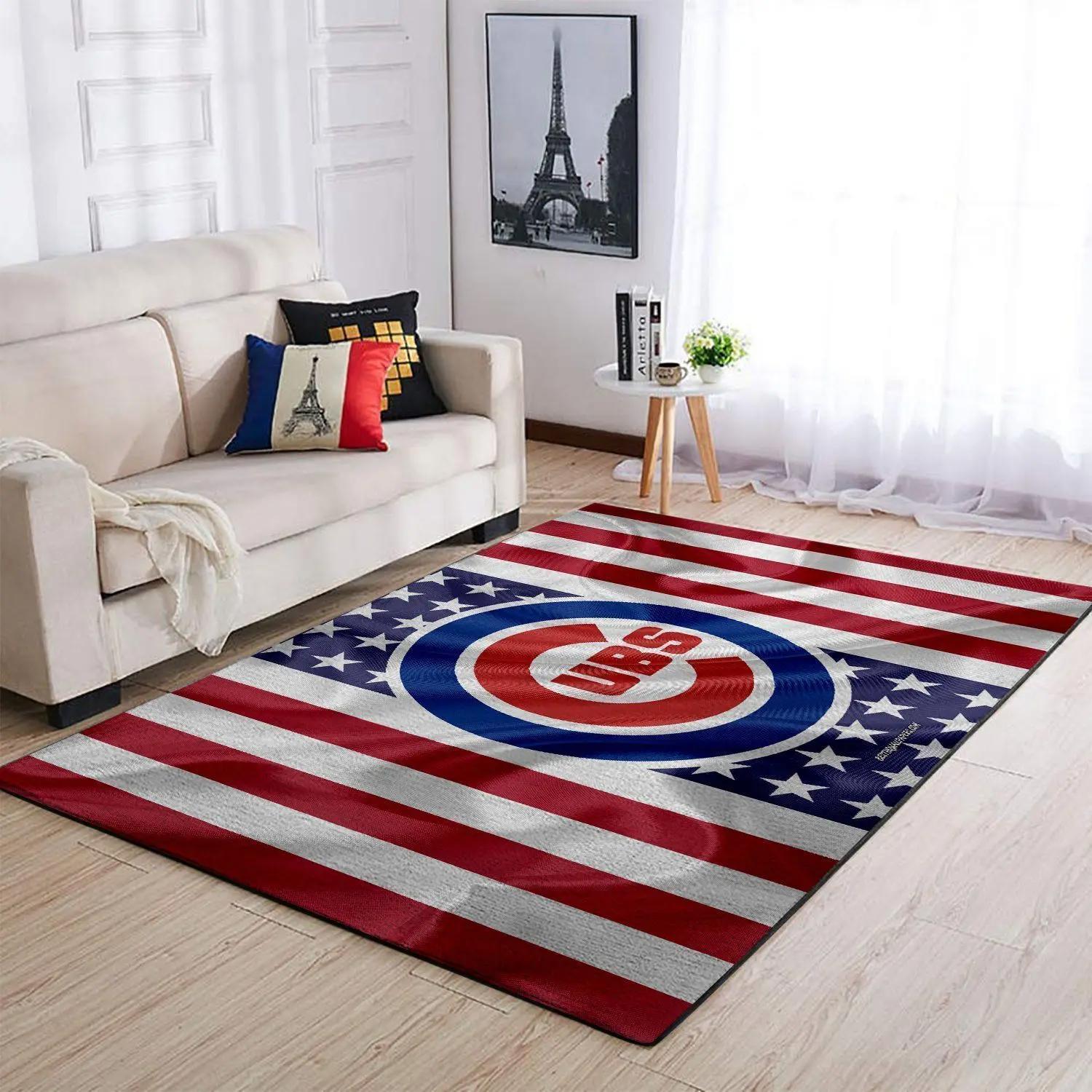 Chicago cubs area rug mlb baseball team logo carpet living room rugs v969 Rectangle Rug