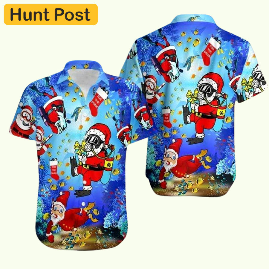 Christmas santa claus dives hawaiian shirt Hawaii Shirt Shorts & Flip Flops