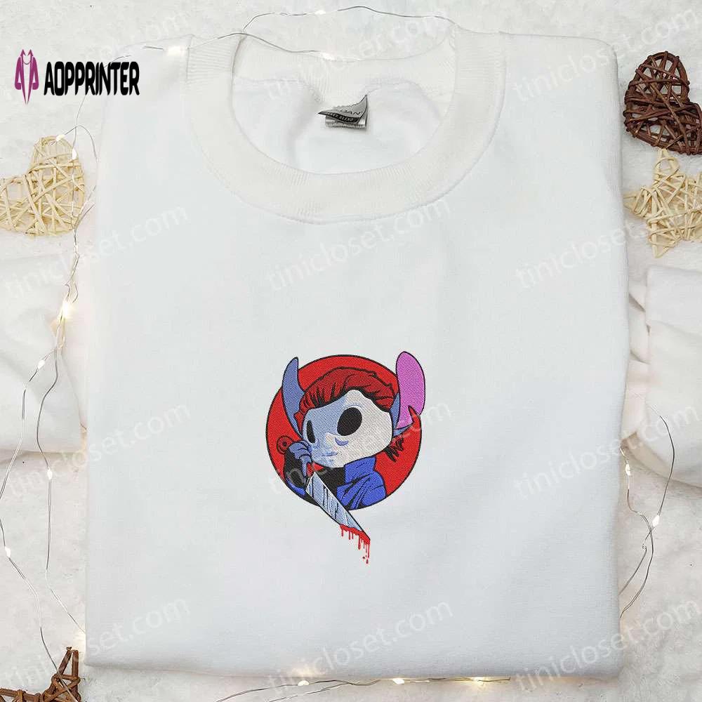 Chucky x stitch halloween embroidered shirt – scary & best halloween gift ideas Embroidered Shirt