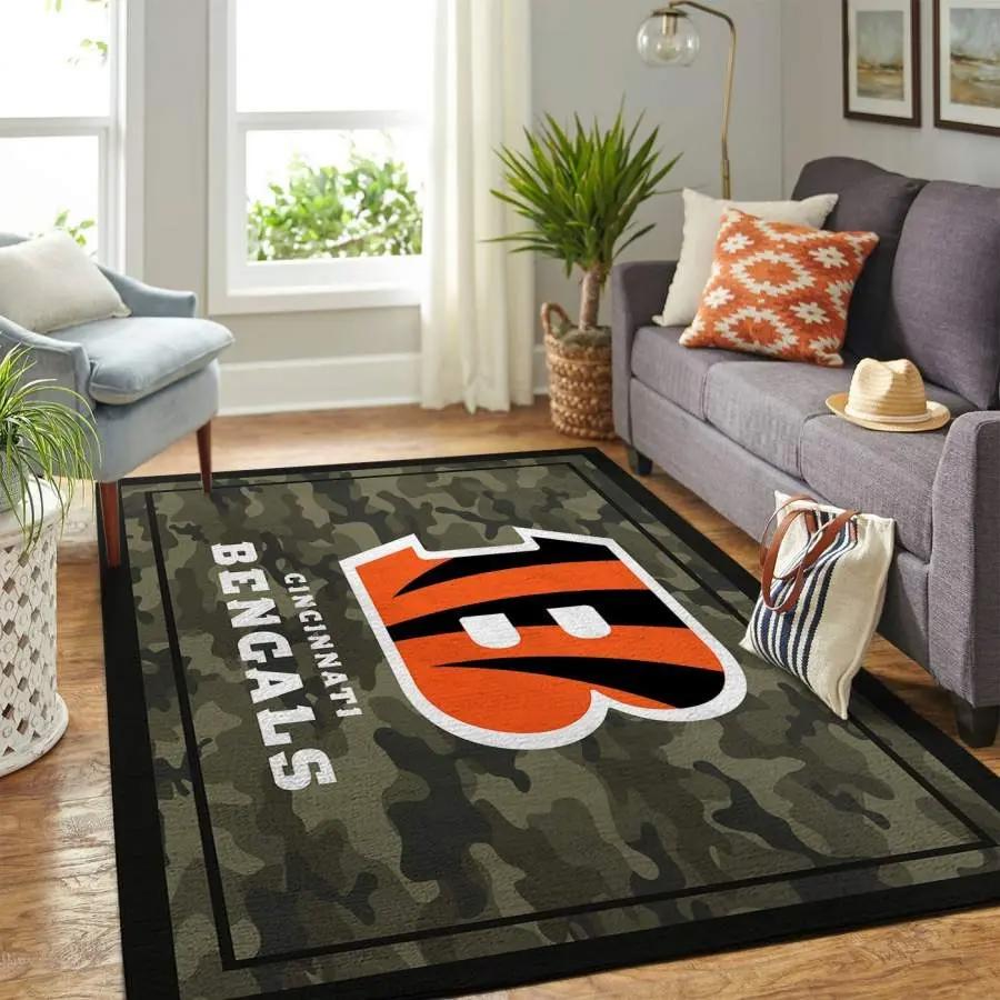 Cincinnati bengals carpet area rug living room rug home decor home decor bedroom living room Rectangle Rug