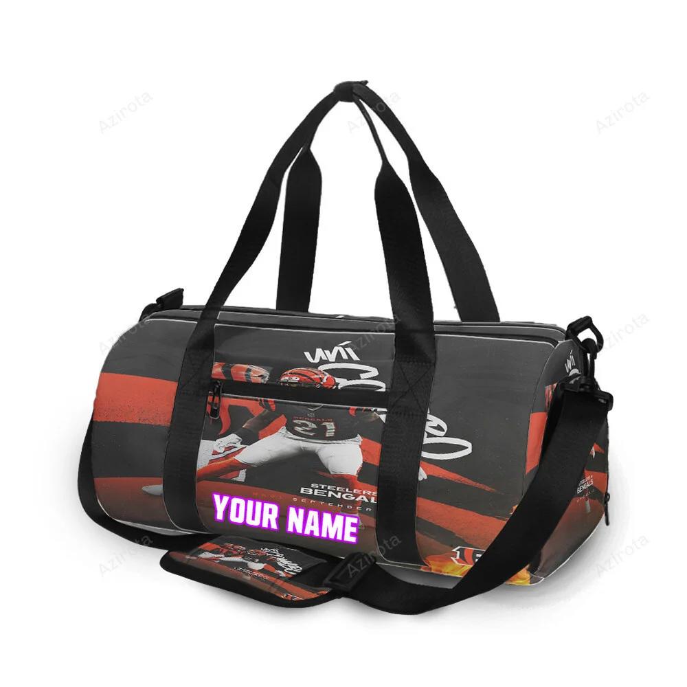 Cincinnati bengals player v3 personalized name travel bag gym bag 1759 Travel Bag
