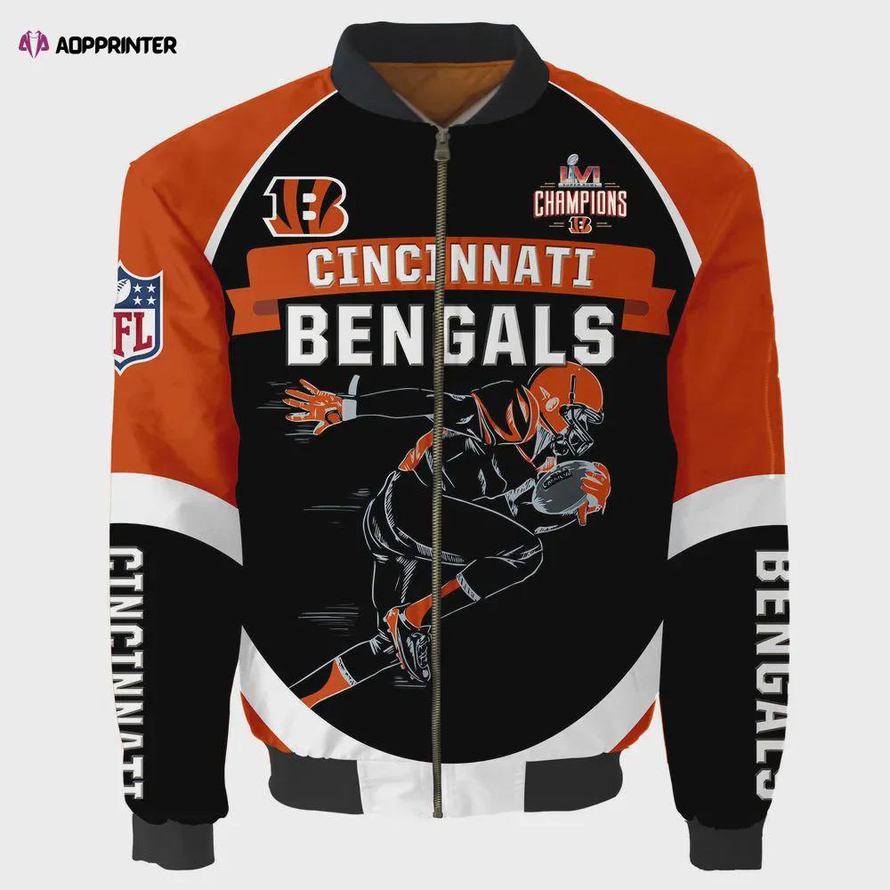 Cincinnati bengals super bowl lvi champions running man bomber jacket Bomber Jacket