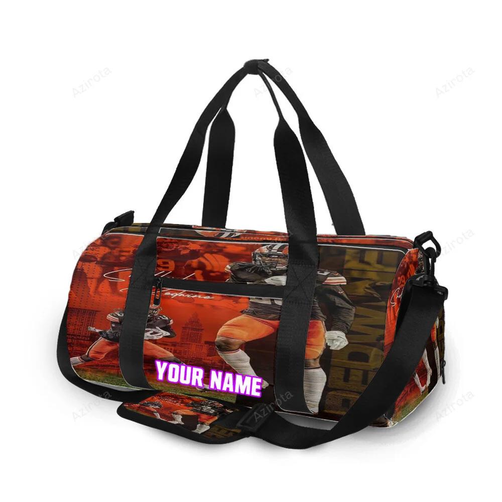 Cleveland browns sheldrick redwine1 personalized name travel bag gym bag 444 Travel Bag