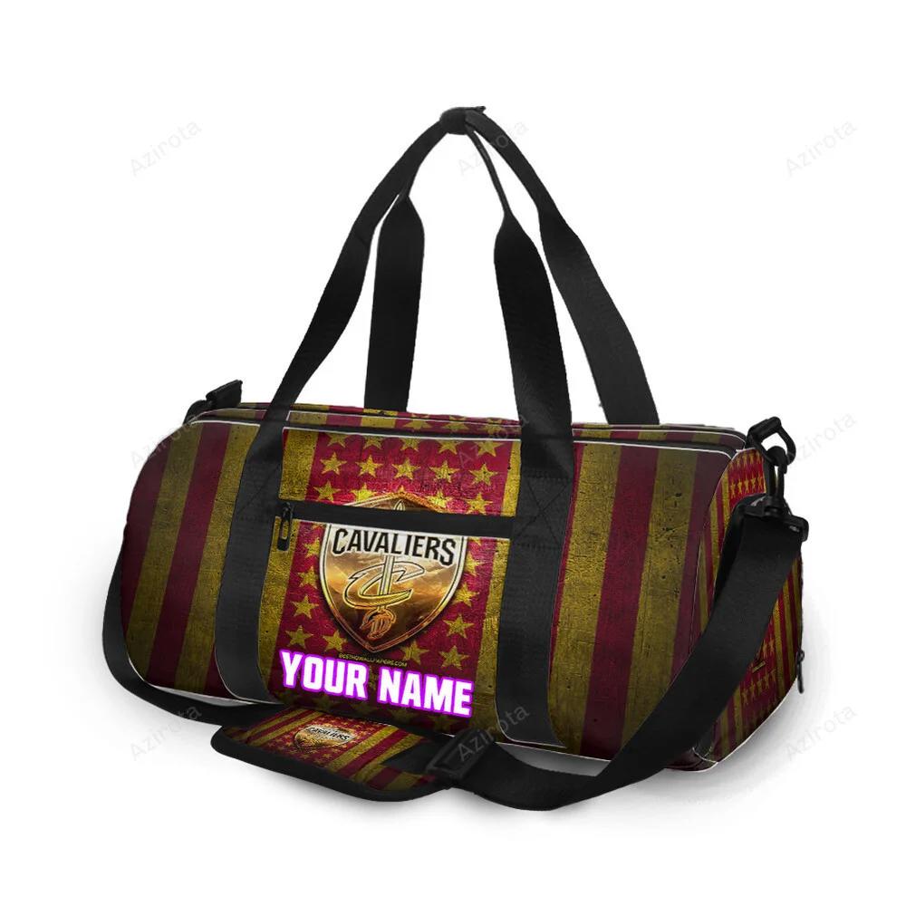 Cleveland cavaliers flag golden logo personalized name travel bag gym bag 271 Travel Bag