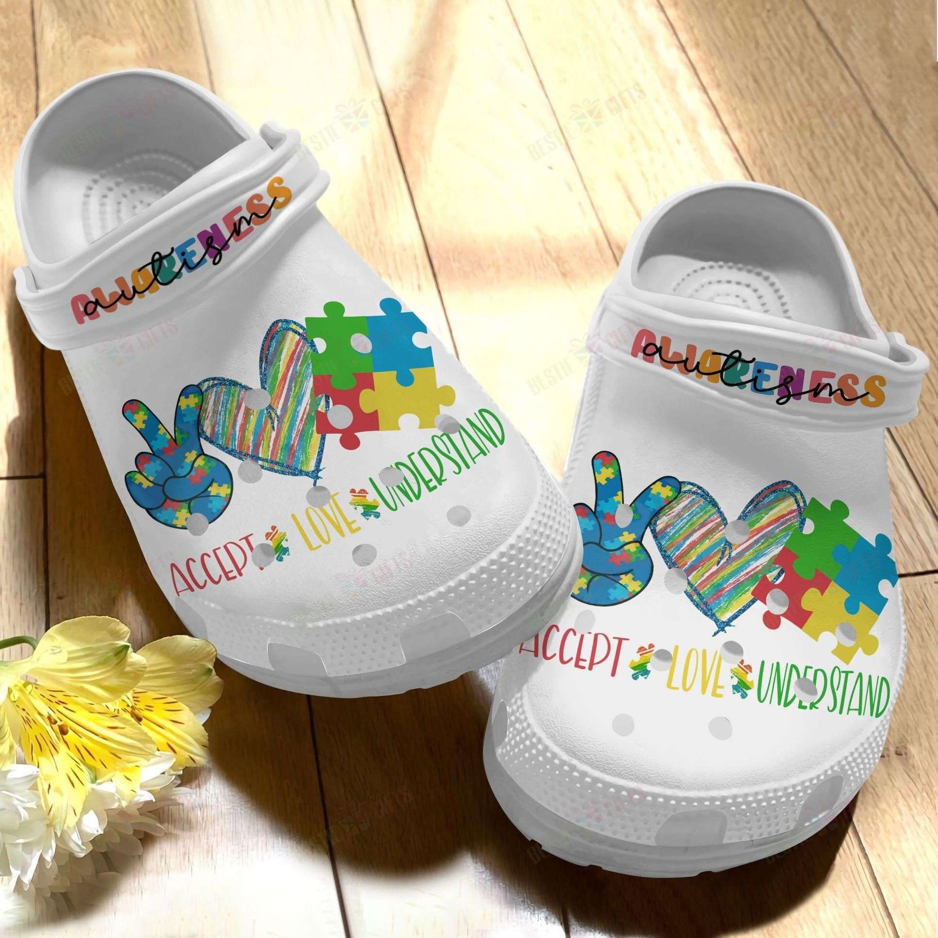 Crocs outfit - autism awareness day accept understand love puzzle pieces crocs crocband clog shoes - 90 Crocs Outfit