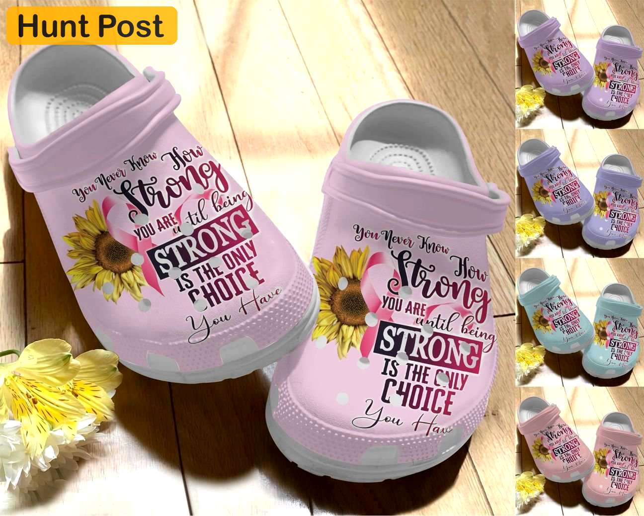 Crocs outfit - breast cancer awareness sunflower pink ribbon crocs crocband clog shoes - 304 Crocs Outfit