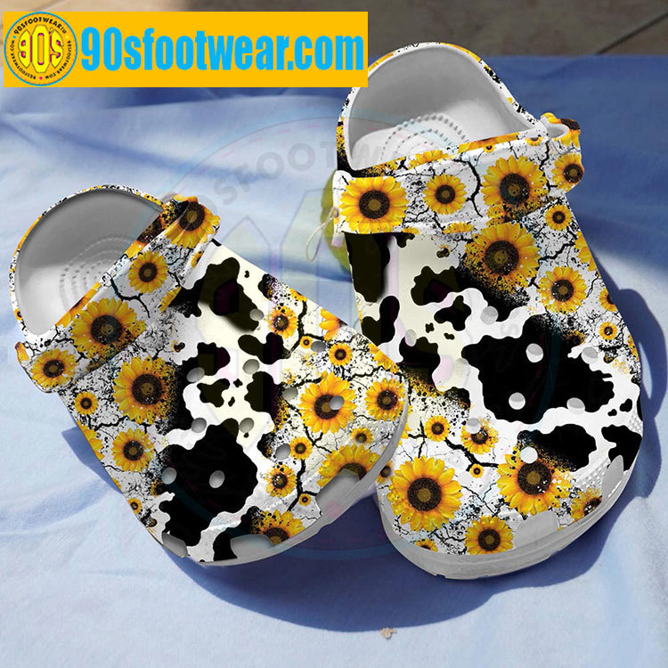 Crocs outfit - crocs with sunflowers cow sunflowers garden custom classic clog - 430 Crocs Outfit