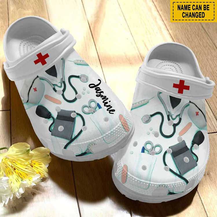 Crocs outfit - customized name nursing life clog shoes doctor medicine stethoscope - 514 Crocs Outfit