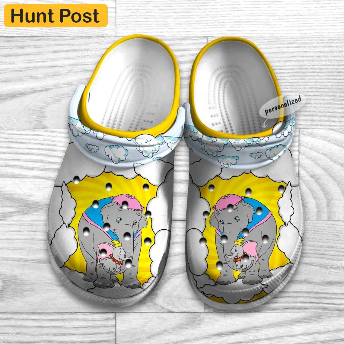 Crocs outfit - dumbo elephant & mom yellow comic pattern disney graphic cartoon crocs clogs crocband shoes - 643 Crocs Outfit
