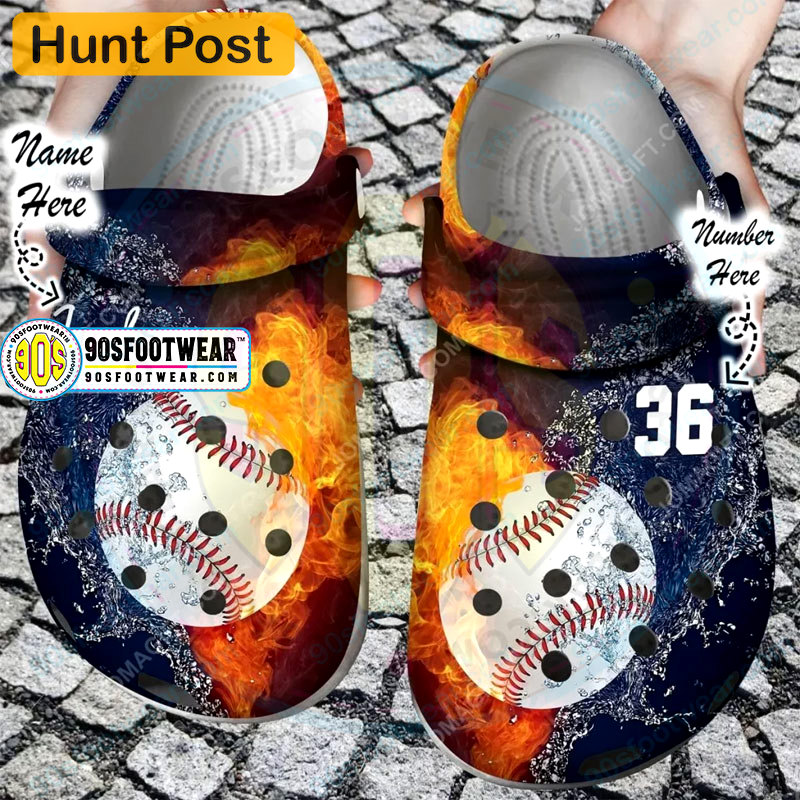Crocs outfit - fire and water customize jersey numbers and name personalized baseball crocs - 694 Crocs Outfit