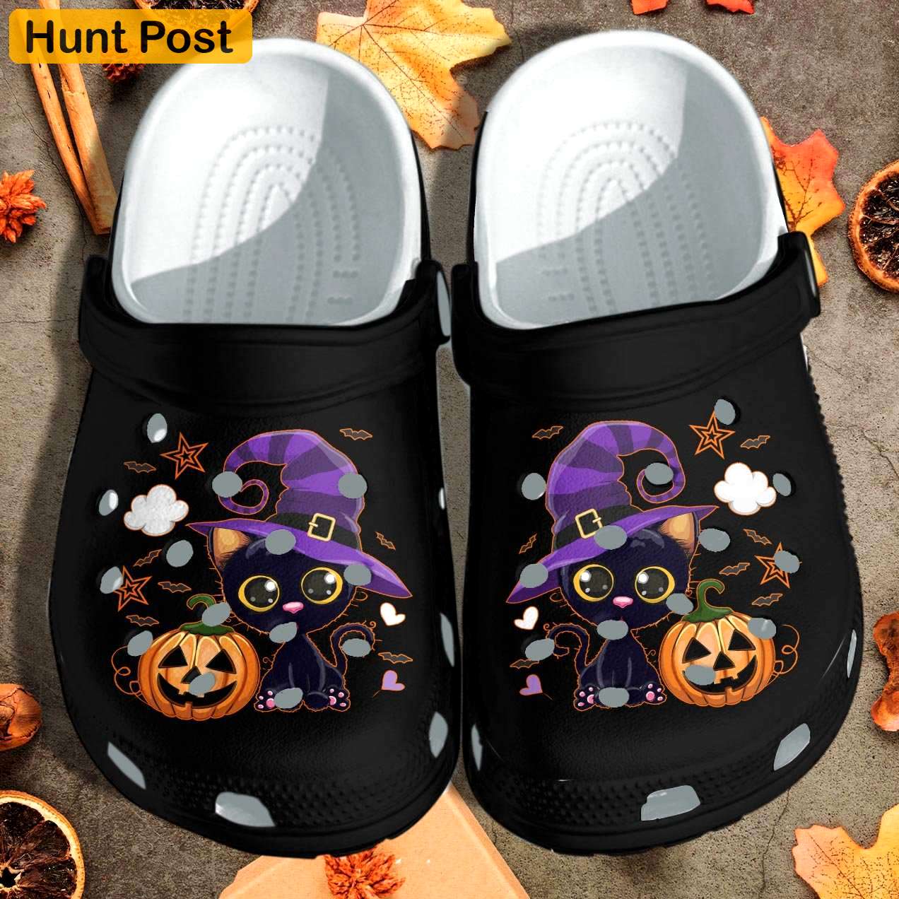 Crocs outfit - halloween black cat and pumpkin crocs crocband clogs shoes - 821 Crocs Outfit
