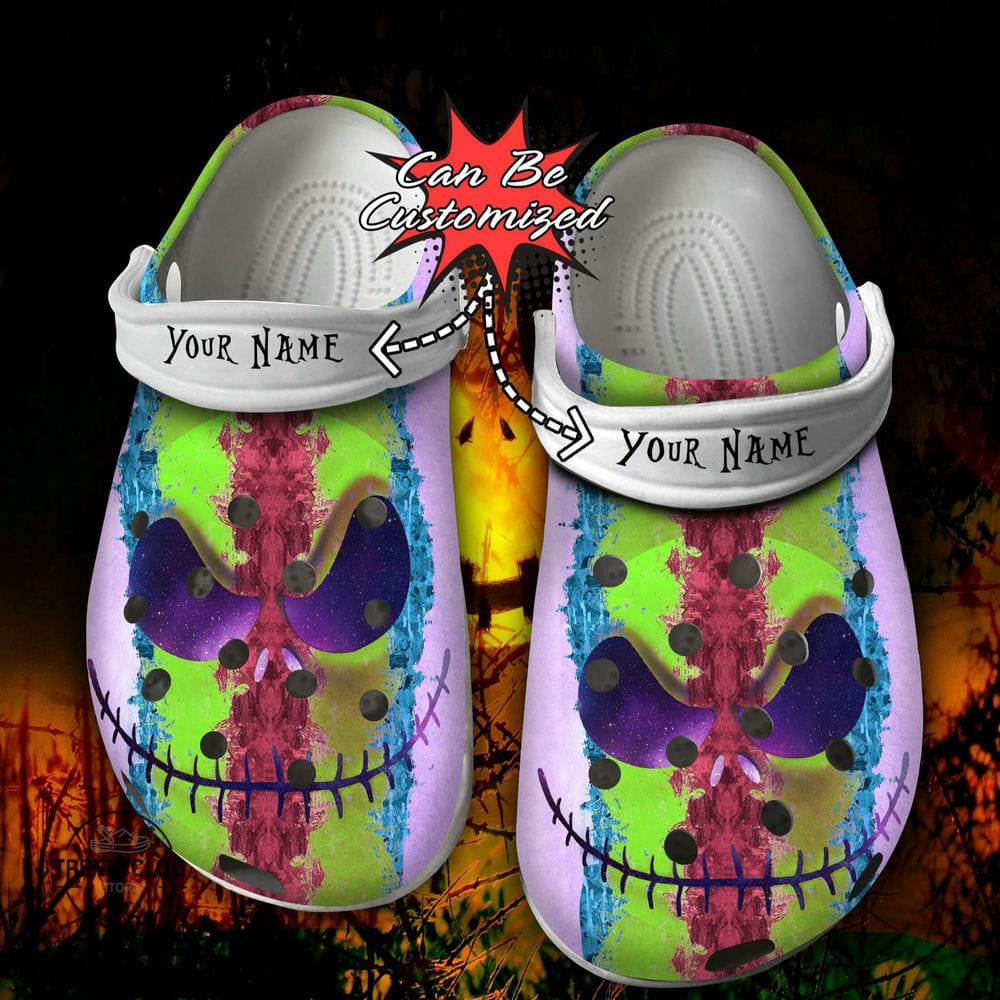 Crocs outfit - halloween crocs personalized jack skellington face purple clogs crocband shoes - 946 Crocs Outfit