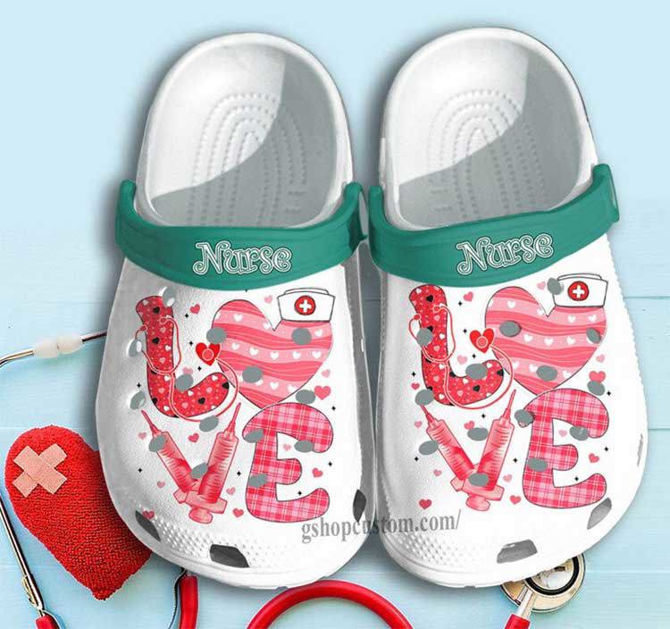 Crocs outfit - love heart in nurse crocs clogs shoes - 1373 Crocs Outfit